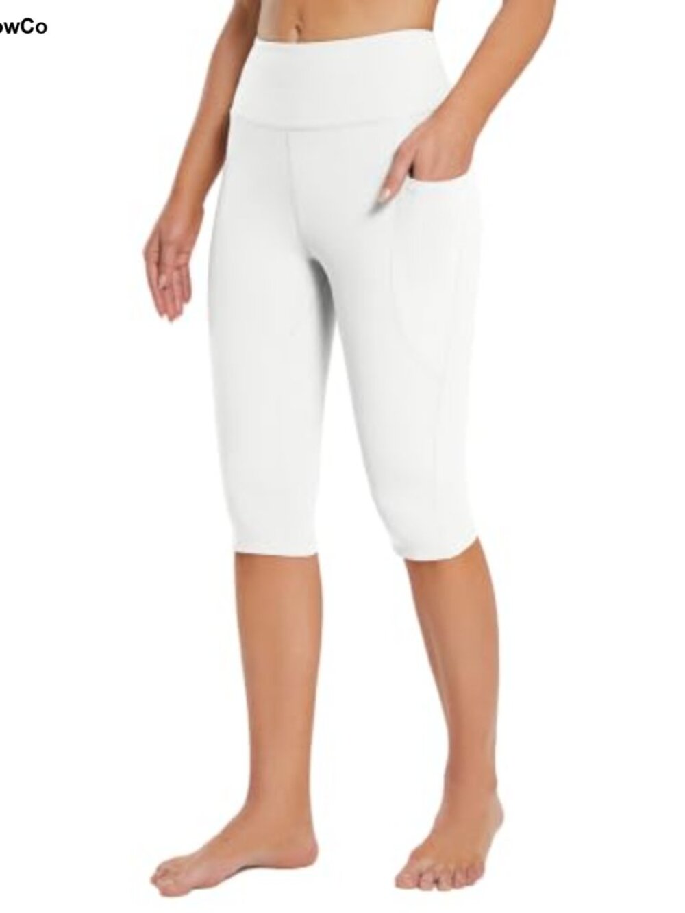 Capri Leggings with Pockets High Waisted Knee Length Yoga Workout Running
